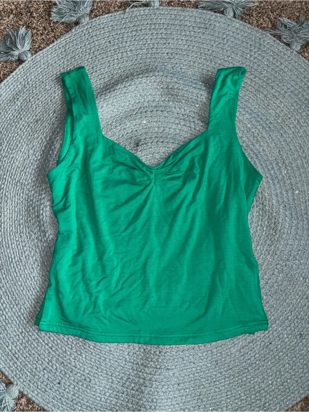 Amazon Green Women's Tank Top with Sweetheart Neckline